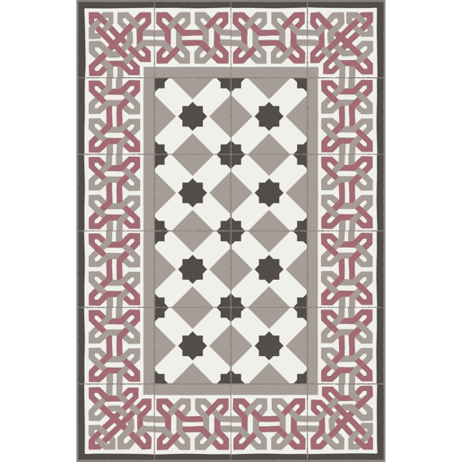 Tapete de vinil revestimentos hidráulicos modernistas Multicolor 120x210cm CAMELOT