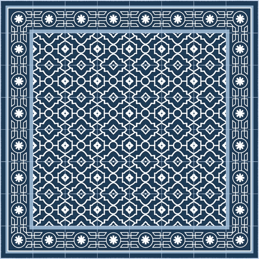 Tapete hidráulico de vinil Azul 60x150cm MAROC