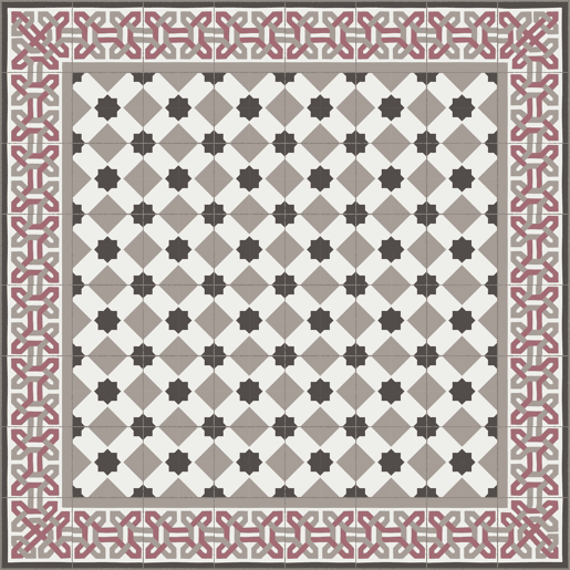 Tapete de vinil revestimentos hidráulicos modernistas Multicolor 120x120cm CAMELOT