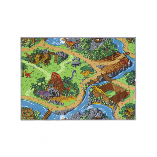 Tapete rodoviário e dinossauros reversíveis Multicolor 95x133cm DINOCITY