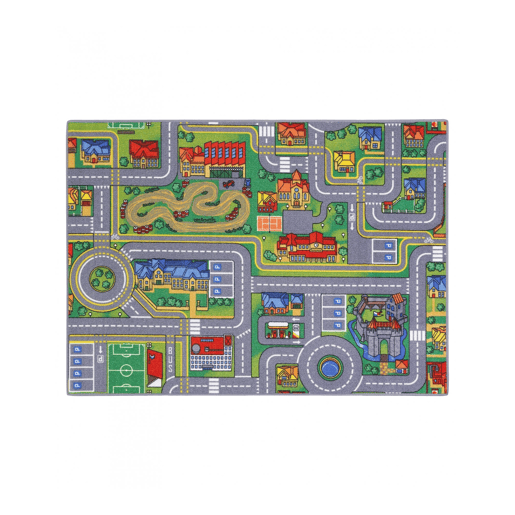 Tapete rodoviário e dinossauros reversíveis Multicolor 95x133cm DINOCITY