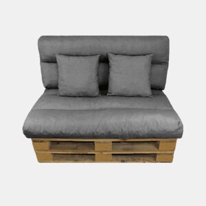 Acomoda Textil - Almofadas para Sofá Palete. Conjunto 4 Peças para Palete, Assento 120x80 cm + Encosto + 2 Almofadas. Confortável e elegante para interior e exterior. NÃO INCLUI PALETES (Cinzento)