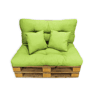 Acomoda Textil - Almofadas para Sofá Palete. Conjunto 4 Peças para Palete, Assento 120x80 cm + Encosto + 2 Almofadas. Confortáveis e elegantes para interior e exterior. NÃO INCLUI PALETES (Pistachio).