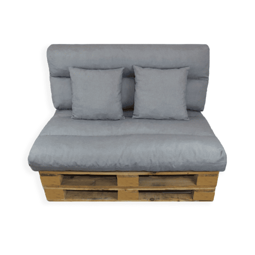 Acomoda Textil - Almofadas para Sofá Palete. Conjunto 4 Peças para Palete, Assento 120x80 cm + Encosto + 2 Almofadas. Confortável e elegante para interiores e exteriores. NÃO INCLUI PALETES (cinzento escuro).