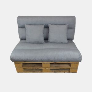 Acomoda Textil - Almofadas para Sofá Palete. Conjunto 4 Peças para Palete, Assento 120x80 cm + Encosto + 2 Almofadas. Confortável e elegante para interiores e exteriores. NÃO INCLUI PALETES (cinzento escuro).