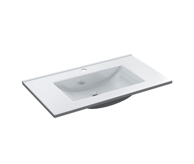 Lavabo cerámico blanco 81,5 x 18 x 46 cm