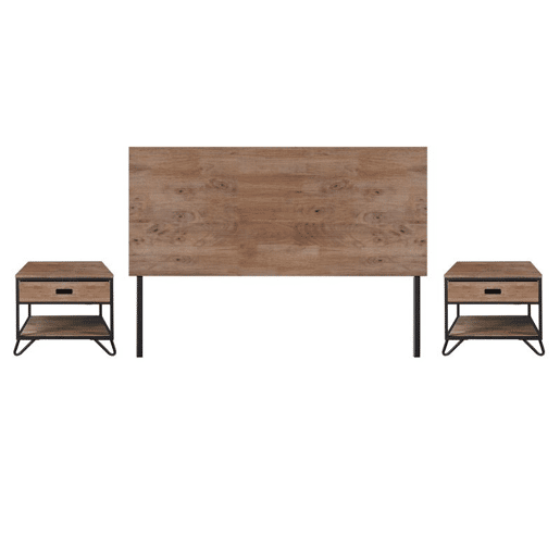 Cabeceira de cama individual industrial Carvalho boreal - Preto 100 x 125 x 3,5 cm