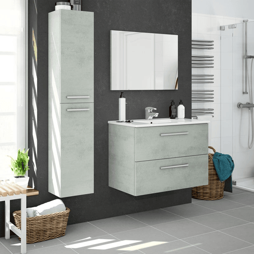 Casa de banho coluna cimento Athena 2 portas Cimento 30 x 150 x 25cm cm