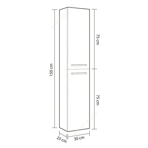 Casa de banho coluna cimento Athena 2 portas Cimento 30 x 150 x 25cm cm