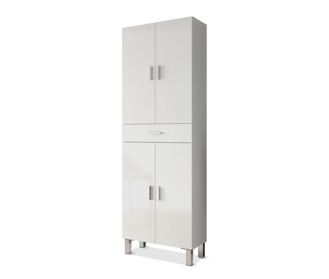 Columna de baño de 2 puertas y 1 cajon en blanco brillo 182x60 cm aruba blanco brillo 60 x 182 x 29 cm