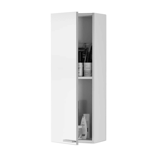 Coluna de casa de banho Koncept 1 porta Branco brilhante 30 x 85 x 25cm cm