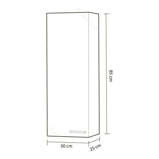 Coluna de casa de banho Koncept 1 porta Branco brilhante 30 x 85 x 25cm cm