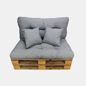 Acomoda Textil - Almofadas para Sofá Palete. Conjunto 4 Peças para Palete, Assento 120x80 cm + Encosto + 2 Almofadas. Confortável e elegante para interior e exterior. NÃO INCLUI PALETES (Cinzento)