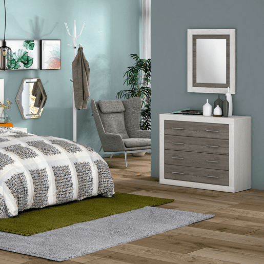 Espelho retangular Lara, duehome, Andersen Pino - Gris (ancho), 75 cm