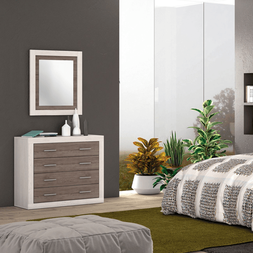 Espelho retangular Lara, duehome, Andersen Pino - Gris (ancho), 75 cm