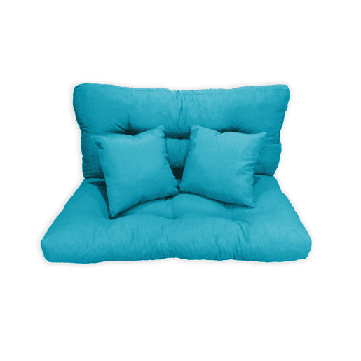 Acomoda Textil - Almofadas para Sofá Palete. Conjunto 4 Peças para Palete, Assento 120x80 cm + Encosto + 2 Almofadas. Confortável e elegante para interior e exterior. NÃO INCLUI PALETES (Azul) Acomoda Textil - Almofadas para Sofá Palete. Conjunto 4 Peças para Palete, Assento 120x80 cm + Encosto + 2 Almofadas. Confortável e elegante para interior e exterior. NÃO INCLUI PALETES (Azul)