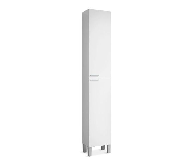 Columna de baño de 2 puertas con almacenaje vertical en blanco brillo 182x30 cm koncept blanco brillo 30 x 182 x 25 cm