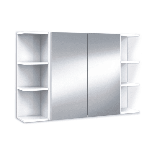 Roupeiro de quarto de vestir com espelho Branco brilhante 60 x 65 x 21cm cm