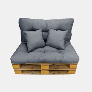 Acomoda Textil - Almofadas para Sofá Palete. Conjunto 4 Peças para Palete, Assento 120x80 cm + Encosto + 2 Almofadas. Confortável e elegante para interiores e exteriores. NÃO INCLUI PALETES (cinzento escuro).