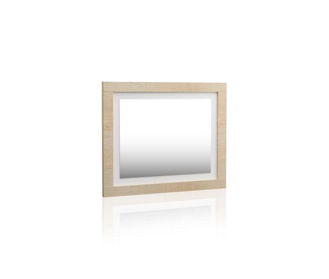 Espejo con marco rectangular en cambria y blanco 90x75 cm kira cambria - blanco 75 x 90 x 3,5 cm