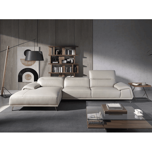 ANGEL CERDA Sofá chaise longue pele de vaca esquerda cinzento taupe ANGEL CERDA Sofá chaise longue pele de vaca esquerda cinzento taupe