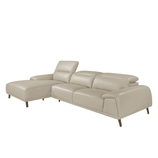 ANGEL CERDA Sofá chaise longue pele de vaca esquerda cinzento taupe ANGEL CERDA Sofá chaise longue pele de vaca esquerda cinzento taupe