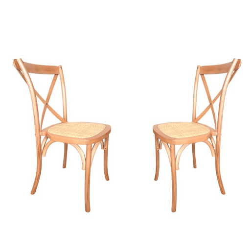 Conjunto de 2 cadeiras de jantar Provenza Rattan - Transparente 52 x 89 x 48 cm