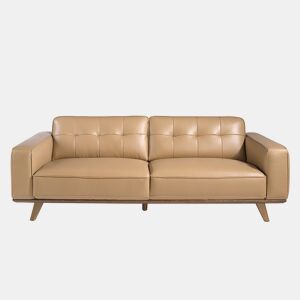 ANGEL CERDA Sofá de 3 lugares estofado em pele de areia
