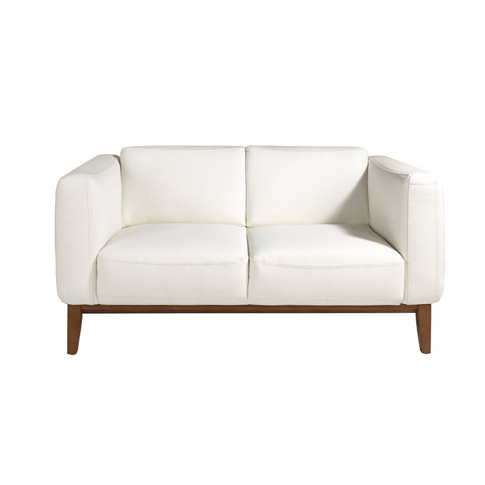 angel cerda sofa 2 plazas tapizado en piel blanco