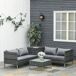 Muebles Jardín Ratán Metal, Ratán PE, Poliéster, Cristal Templado Muebles Jardín Ratán Metal, Ratán PE, Poliéster, Cristal Templado Gris