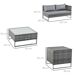 Muebles Jardín Ratán Metal, Ratán PE, Poliéster, Cristal Templado Muebles Jardín Ratán Metal, Ratán PE, Poliéster, Cristal Templado Gris