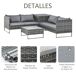 Muebles Jardín Ratán Metal, Ratán PE, Poliéster, Cristal Templado Muebles Jardín Ratán Metal, Ratán PE, Poliéster, Cristal Templado Gris