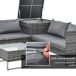 Muebles Jardín Ratán Metal, Ratán PE, Poliéster, Cristal Templado Muebles Jardín Ratán Metal, Ratán PE, Poliéster, Cristal Templado Gris