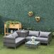 Muebles Jardín Ratán Metal, Ratán PE, Poliéster, Cristal Templado Muebles Jardín Ratán Metal, Ratán PE, Poliéster, Cristal Templado Gris