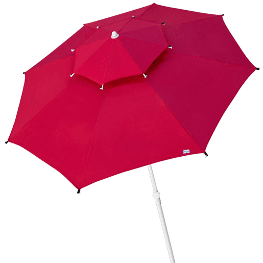 Aktive Guarda-sol de praia grande anti-vento 8 varetas 280 cm vermelho
