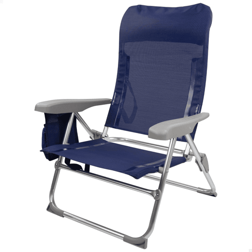 Cadeira de praia multiposições dobrável slim calmofada e bolso Aktive