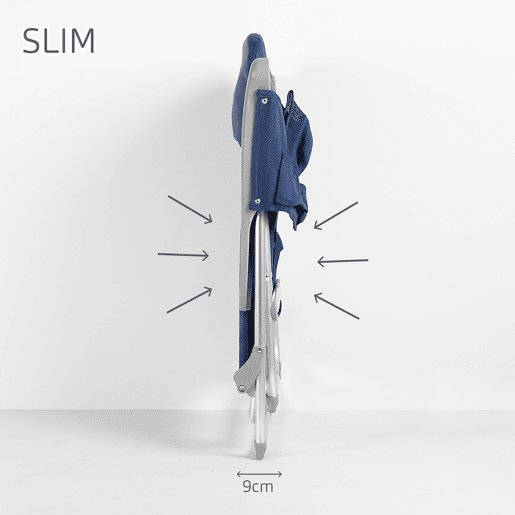 Cadeira de praia multiposições dobrável slim calmofada e bolso Aktive