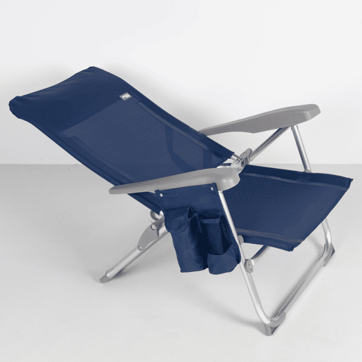Cadeira de praia multiposições dobrável slim calmofada e bolso Aktive