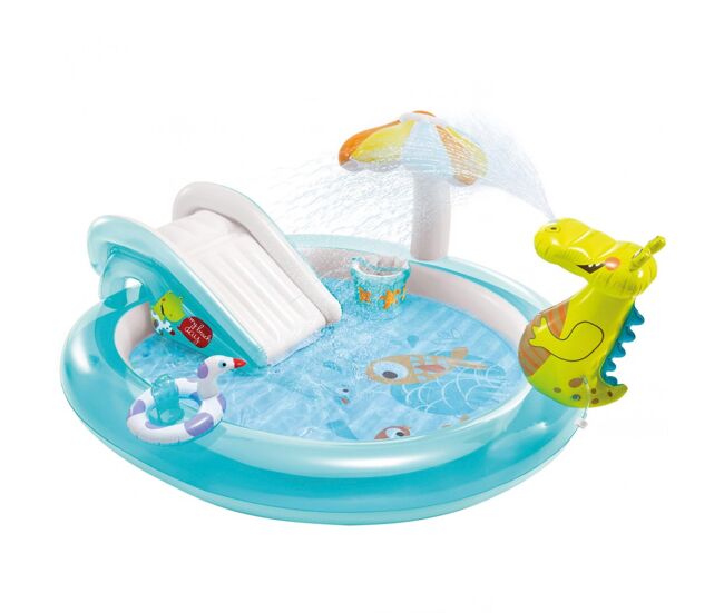 Centro de juegos cocodrilo con tobogán intex