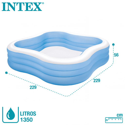 Piscina insuflável INTEX quadrada 229x229x56 cm - 1.215 litros