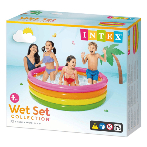 Piscina insuflável INTEX 4 aros coloridos 168x46 cm - 617 l