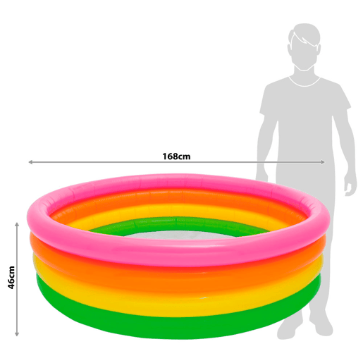 Piscina insuflável INTEX 4 aros coloridos 168x46 cm - 617 l