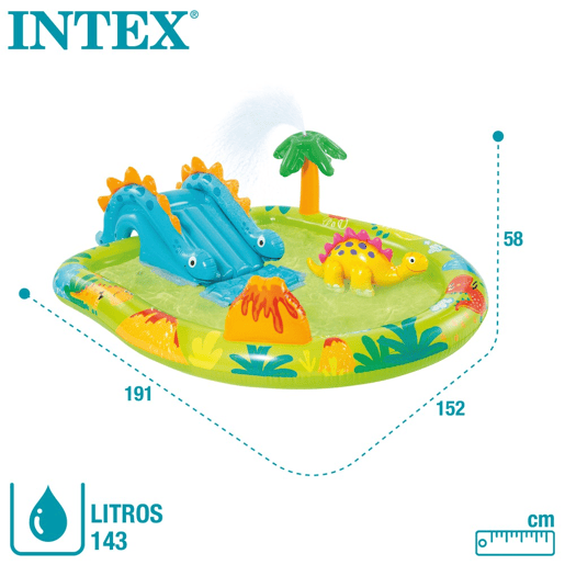 Chuveiro e Slide Dinosaur Play Center INTEX