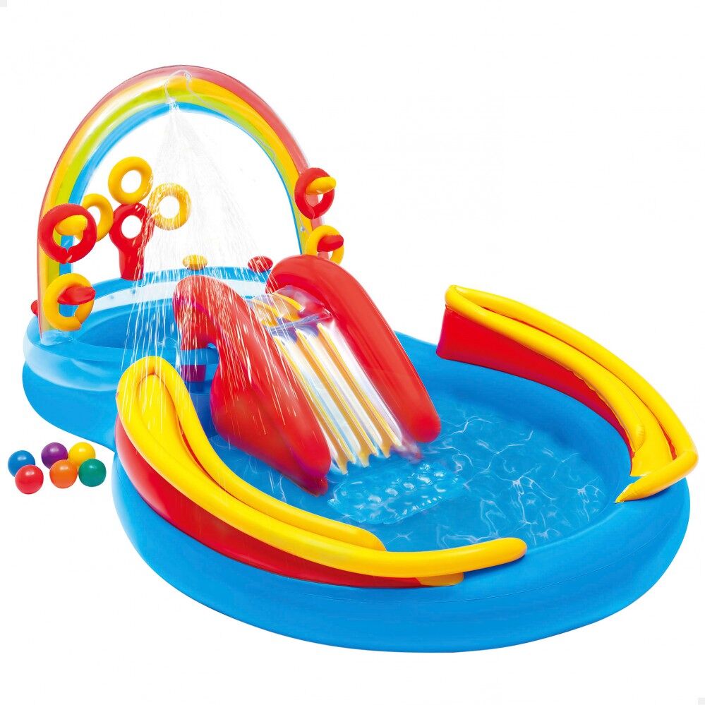 Centro juegos hinchable intex arcoiris 297x193x135 cm