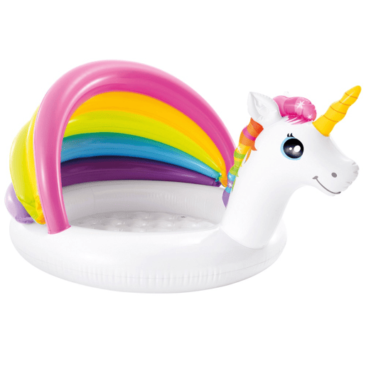 Piscina insuflável para bebés com toldo unicórnio INTEX