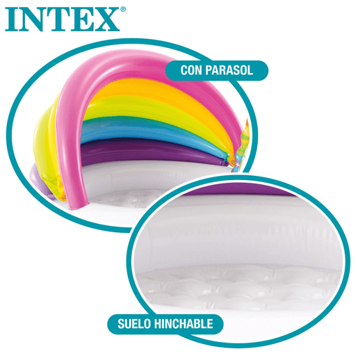 Piscina insuflável para bebés com toldo unicórnio INTEX