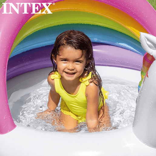 Piscina insuflável para bebés com toldo unicórnio INTEX