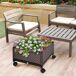 Jardinera con Rueda PP Outsunny, terraza y jardín - jardinería Jardinera con Rueda PP Outsunny, terraza y jardín - jardinería Marrón