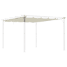 Outsunny Cobertura para Pérgola 3,5x2,5 m Teto de Substituição Retrátil para Pérgola com 10 Orifícios de Drenagem Creme