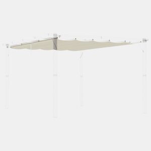 Outsunny Cobertura para Pérgola 3,5x2,5 m Teto de Substituição Retrátil para Pérgola com 10 Orifícios de Drenagem Creme